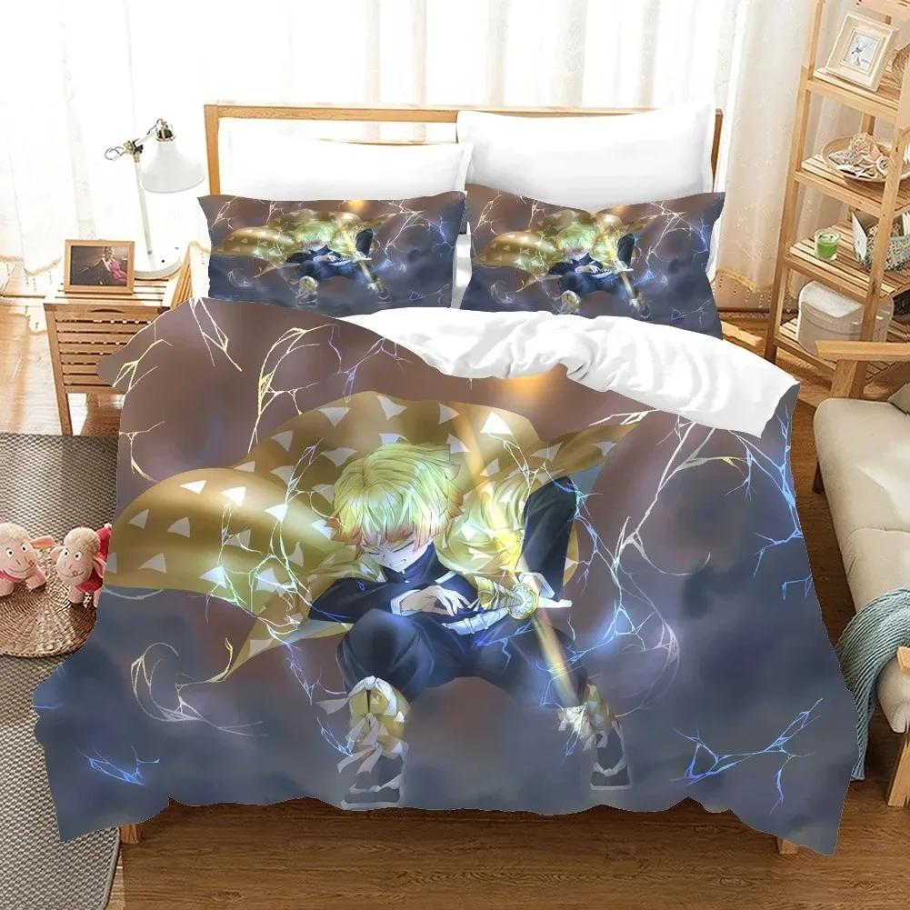 Fashion 3D Print Anime Ghost Killing Blade Bedding Sets Duvetcover Set With Pillowcase Twin Full Queen King Bedclothes Bed Linen