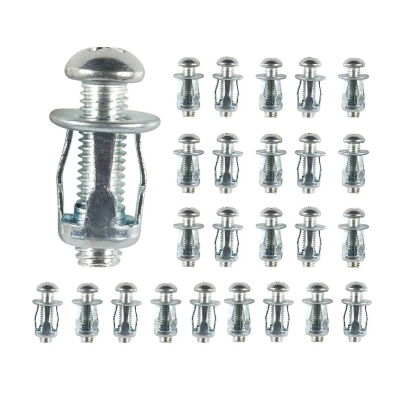 

License Plate Lock Fixing Screw Bolt Nut Kit Expansion Clip Petals Metal Rivet Jacks Nut Rivet Nut Mounting Hardware 25x 1