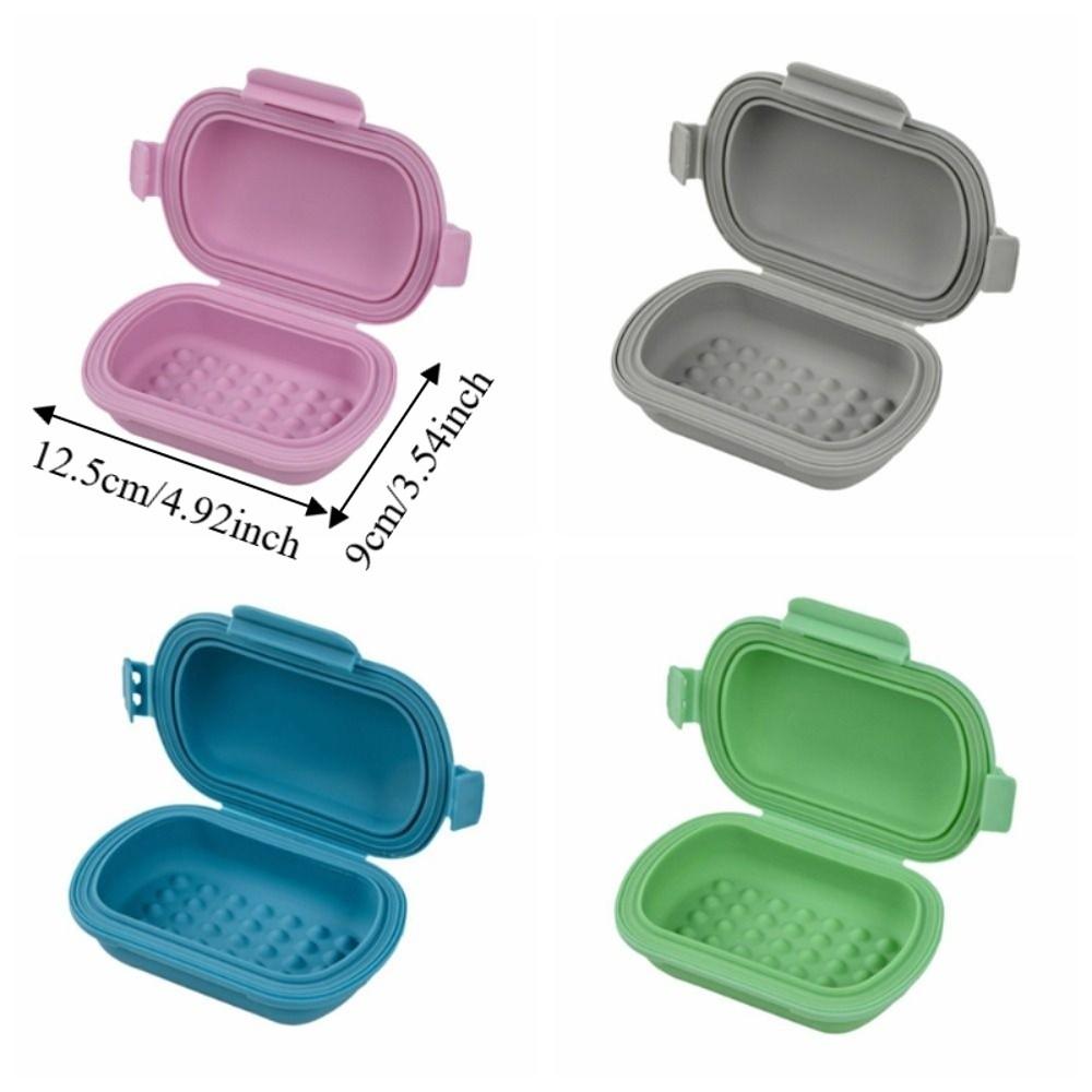 Leak Proof Soap Container Silicone Sealed Soap Box Multifunction Soap Holder Bathroom