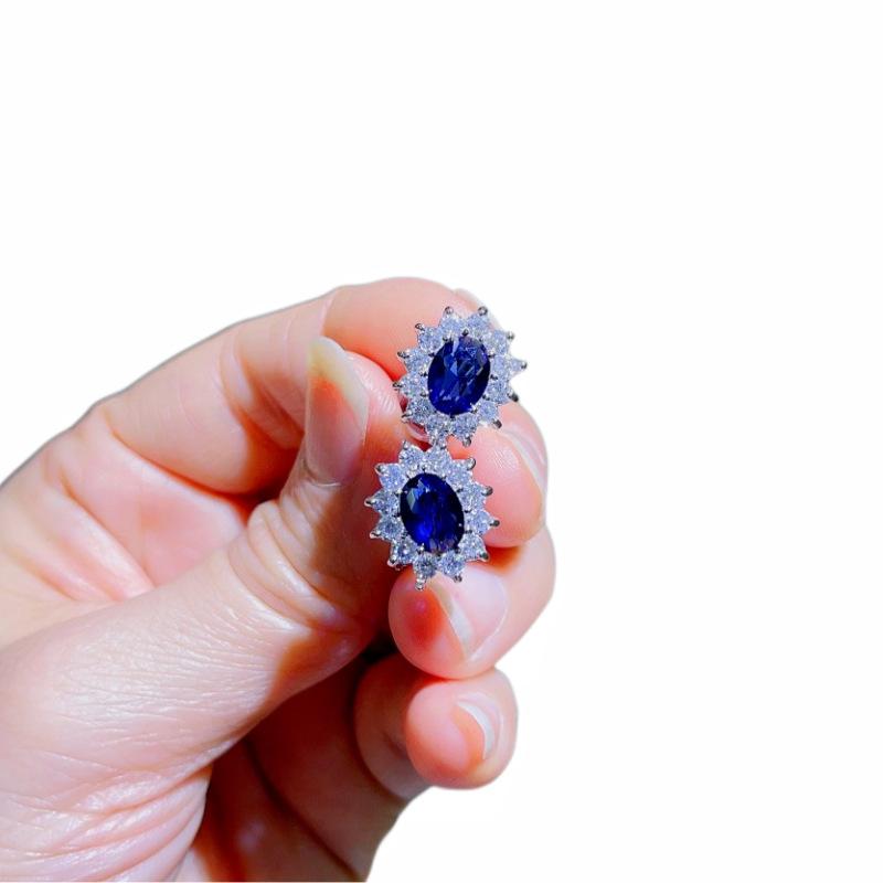 

Princess ear clips pink zirconium girl heart with AAA zircon group setting colorful color scheme super exquisite earrings without earrings