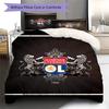 Olympique Lyonnais Pattern Bedding Set Quilt Cover Pillowcase Home Decor Gift (1 * duvet cover + 2 * pillowcase, without core)
