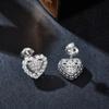 Elegant Heart Stud Earrings Women 925 Silver Jewelry Moissanite Earrings