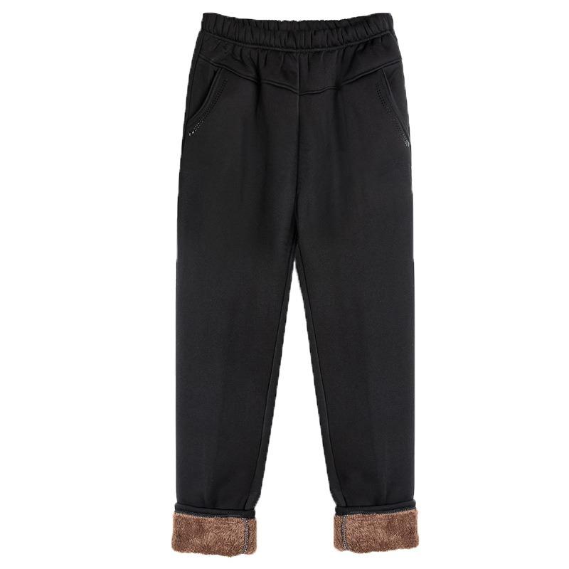 

Middle-aged elderly women winter velvet thickened cotton pants mother three-layer cotton-padded lamb wool outer wear grandma warm trousers 5XL
