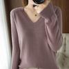 YYFS Women's Fashion Casual Solid Color Print Autumn Winter Long Sleeve V-Neck Pullovers & Long Sleeves