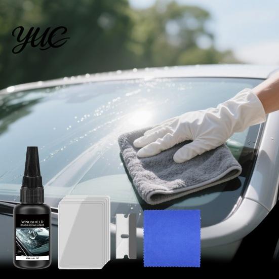 Windshield Curing Film And Scraper Car Repair Kit, Quick Fix Window Crack Restoration Tool, DIY Glass Damage Restorer Improve Driving Safety
