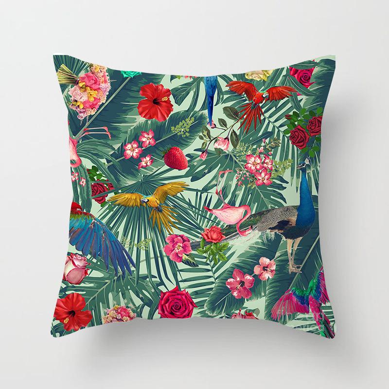 Home Decor Exotic Tropical Prints Pillow Covers for Home Pattern Cushion Cover Suitable for Sofa Bedroom Car Pillow Cover