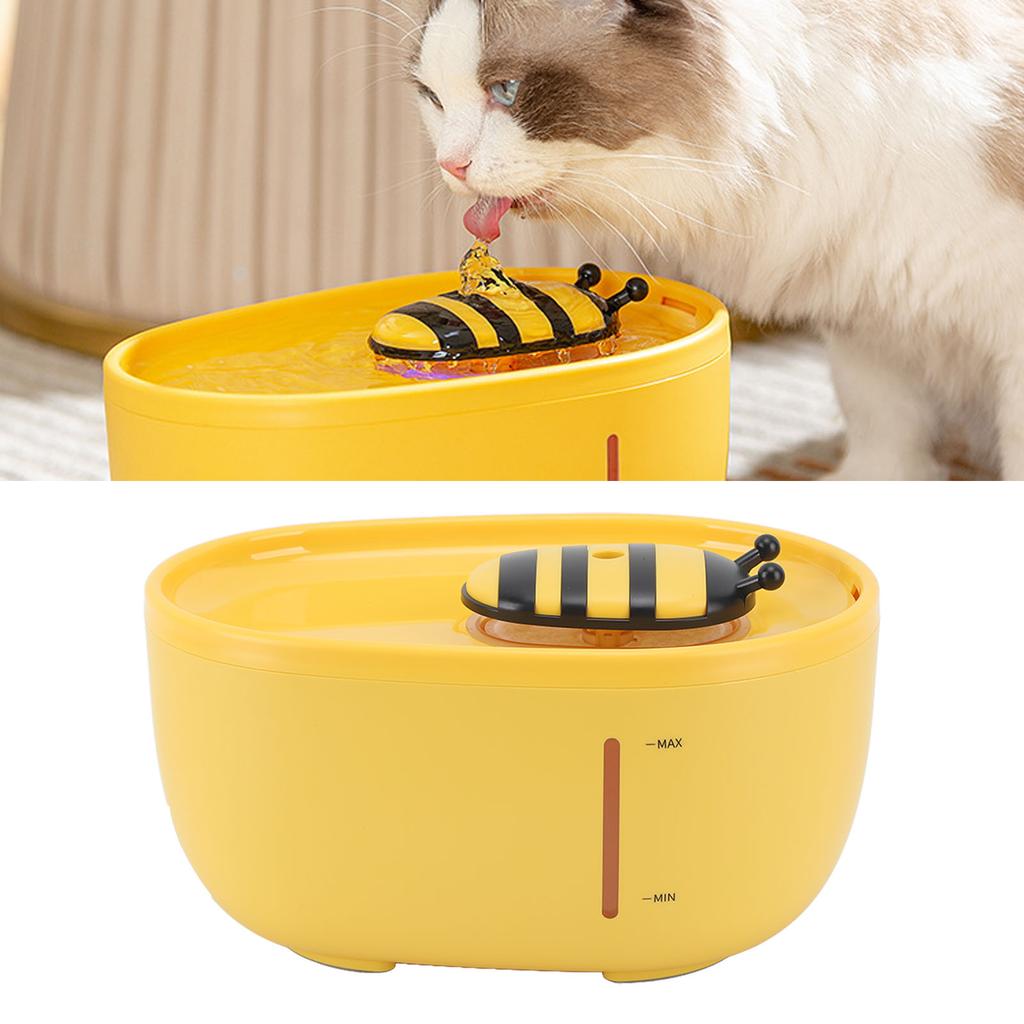 Pet Water Fountain Quiet Automatic Circulation Filtering Cute Cat Dog Water Dispenser for Small Medium Pets 2L