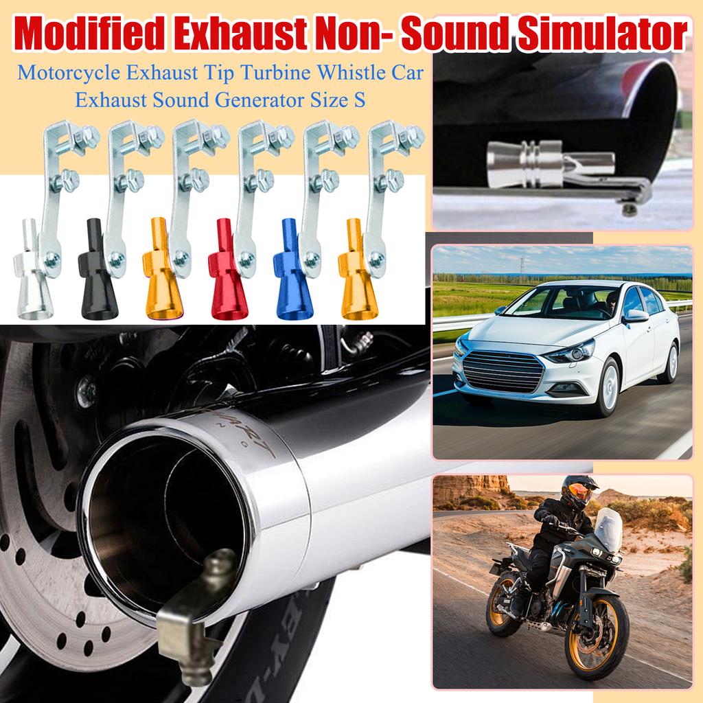 Modified Exhaust Non- Sound Simulator Motorcycle Exhaust Tip Turbine Whistle Car Exhaust Sound Generator Size S