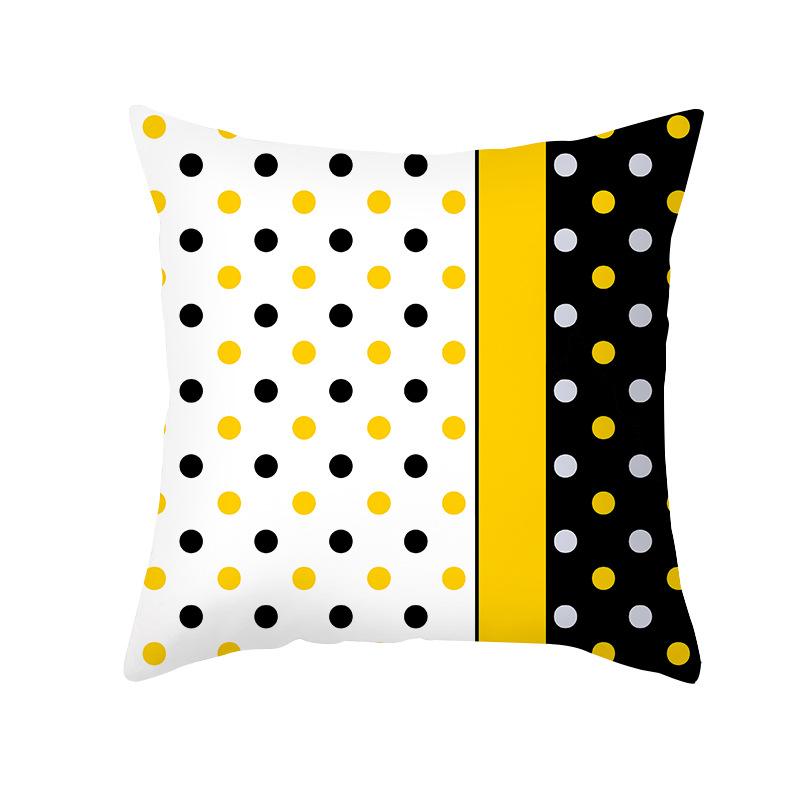 Kissenbezug im nordischen Stil, abstrakt gelb, geometrisch, kurzvelour, Zuhause, Sofa, Kissen, Kissenbezug