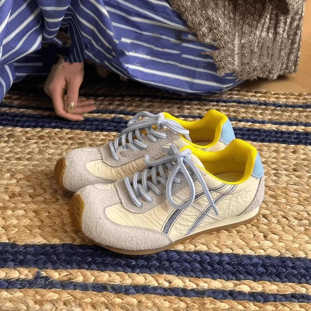 Macaron German training shoes women's spring 2025 new retro super fire versatile soft sole casual lace-up Forrest Gump shoes tide