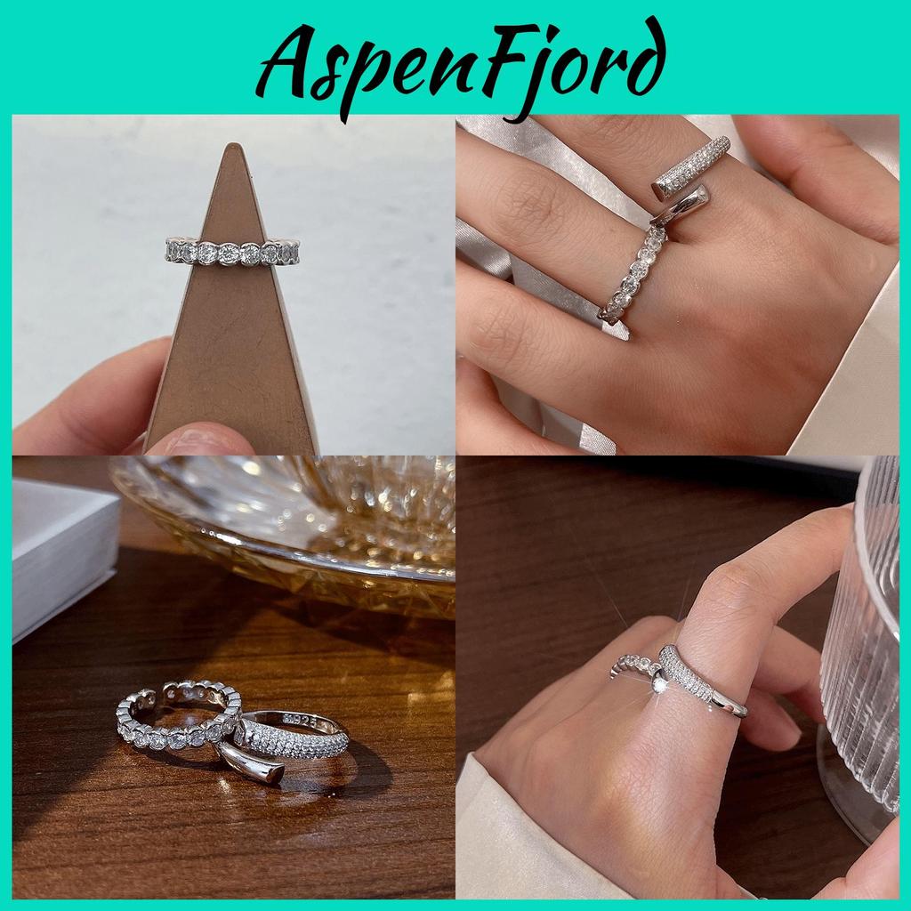 Elegant Korean 925 Sterling Silver Zircon Open Ring For Women Fashionable Unique Design
