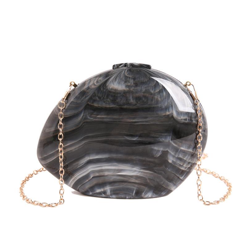 

Fashion French goose egg marble pattern box bag Acrylic shell bag Crossbody bag чёрный