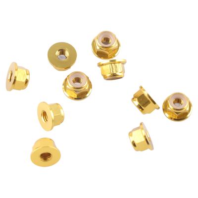 Anodize M4 Porca Auto-Travante Sextavada com Inserção de Nylon Liga de Alumínio Conjunto de 10 peças