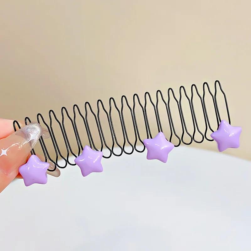 Invisible Broken Hairpin Girls Sweet Bow Heart Hair Clip Kid Tiara Tool Curve Needle Bangs Fixed Insert Comb Styling Accessories