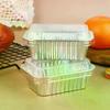 10Pcs Silver Disposable Rectangular Aluminum Foil Baking Pans With Lids For Cakes Muffins Bread Food Storage Takeout Containers