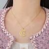 Dawapara Triple Moon Goddess Celtics Moon Necklace Pentagram Wiccan Pendant Protection Talisman Stainless Steel Jewelry