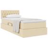Storage Bed with Mattress Cream 90 X 200 Cm Particleboard