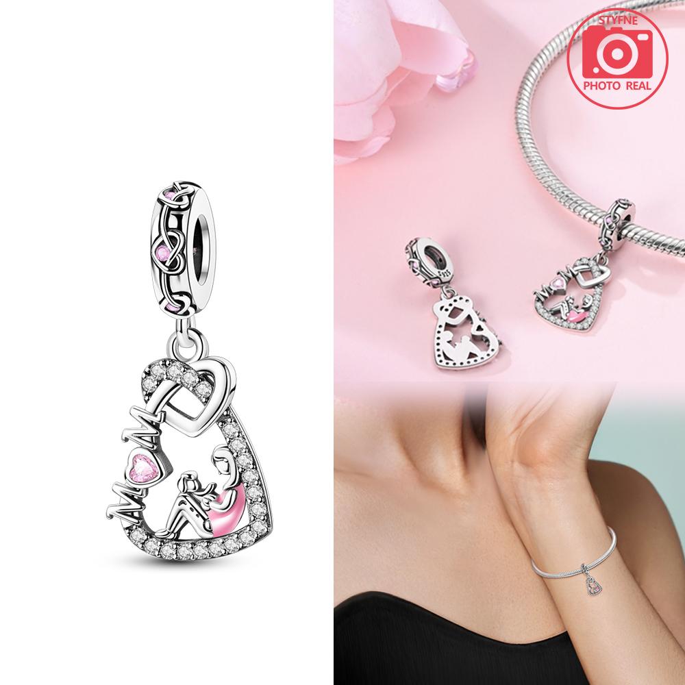 New Copper Colors Mother'S Day Hand-In-Hand Pendant Fit Copper Colors Original Bracelets Diy Birthday Jewelry Gift