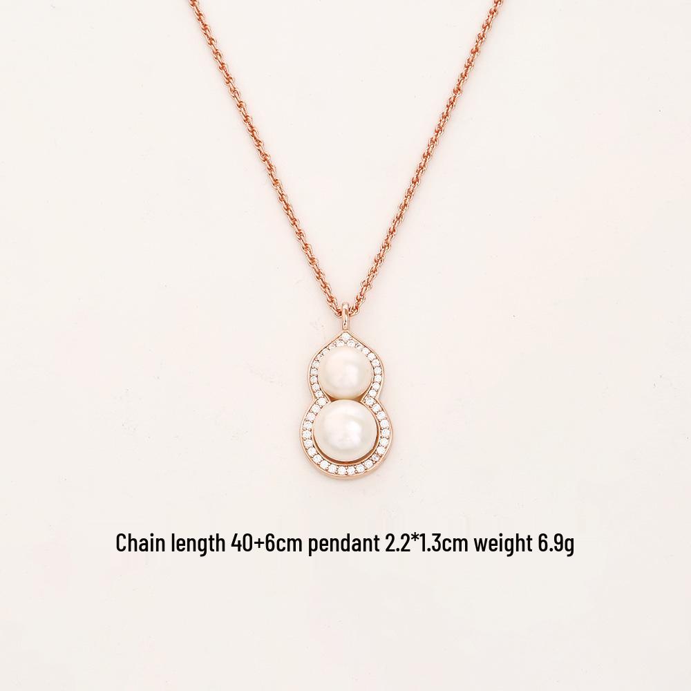 Natural Freshwater Pearl Gourd Necklace & Chinese-Style Earrings Set: Elegant, Versatile, and Luxurious Choker for a Sophisticated Look.