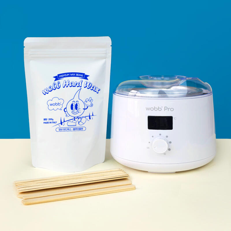 WOBB Синий Азуленовый Воскоплав Pro Набор для Самостоятельного Удаления Волос Воском Blue Azulene Wax + WOBB Pro Warmer