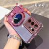 KEYSION Glitter Jewelled Magnetic Phone Case for Samsung Galaxy S22 Ultra S21+ Plus S20 FE Makeup Mirror Stand Shockproof Cover