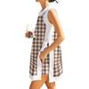 Women's Fashion Plaid Print Sleeveless Long Top and Shorts Set, Vacation Matching Two Piece Outfit, Summer Casual Beachwear
