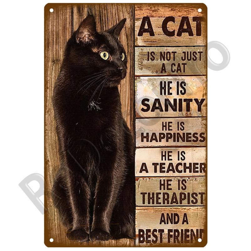 Metal Sign Home Decor Cat Dog Tin Sign Vintage Style Metal Wall Stickers Tin Plaque Retro Metal Poster Metal Plate For Man Cave