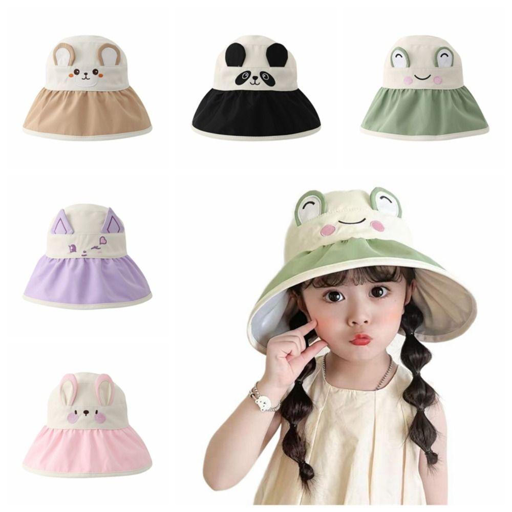 

Big Brim Summer Beach Cap Adjustable Children Sun Hat Breathable Kid Sun Protection Hat Girl чорний