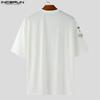 INCERUN Summer Men Short Sleeve Cartoon Print Casual T-shirts Tee