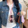 Colorful Neckband Glasses Storage Clip Leather Bag Charm Sunglasses Lanyard  for Travel
