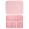 Ensemble de assiettes en silicone rose facile à nettoyer pour tout-petits 1 jeu