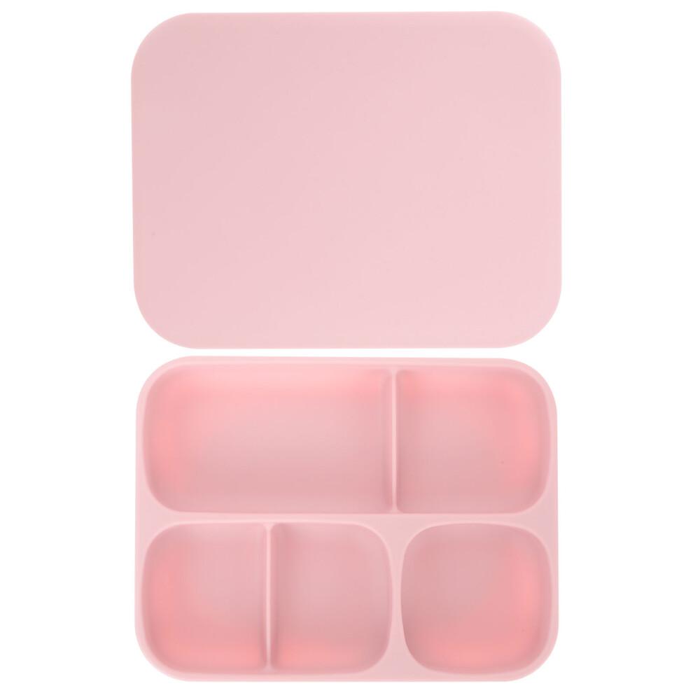 Ensemble de assiettes en silicone rose facile à nettoyer pour tout-petits 1 jeu
