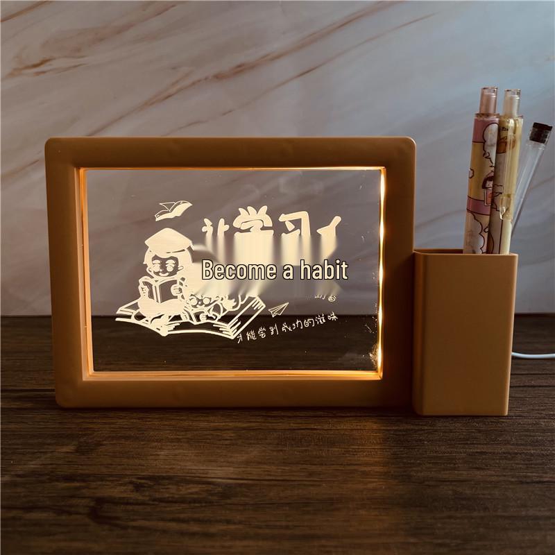 3D Photo Frame Pen Holder Night Light – Creative Graduation or Birthday Gift for Teachers and Classmates