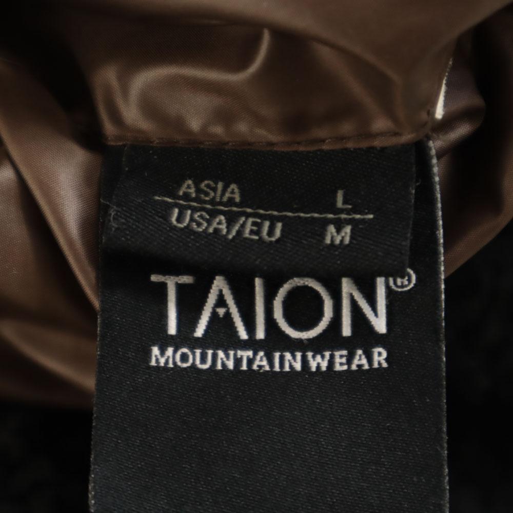 TAION Reversible Quilted Jacket L Brown Bore Women Used