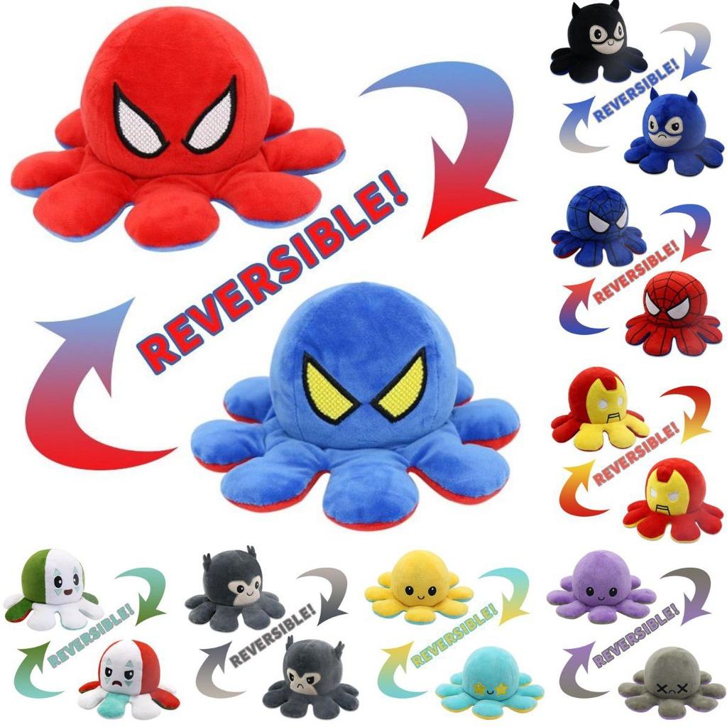 Plush Spiderreversible Octopus Toy Batdoublesided Flip Stuffed