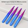 Gradient Shiny Eyebrow Tweezers Set Stainless Steel Eyebrow Clipper with Pointed Mouth Flat Mouth and Slanted Mouth for Hair Rem