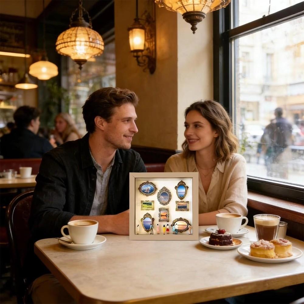 Romantic Mini Museum Silhouette Box DIY Miniature Photo Frame  for Anniversary Wedding Gift