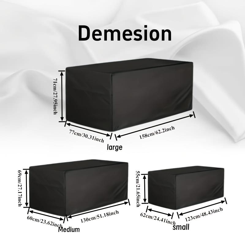 Einteilige Outdoor-Terrassenbox-Abdeckung - Schwarzes Premium-Oxford-Gewebe - Kompatibel mit den meisten anderen Terrassenboxen (nur Hülle)