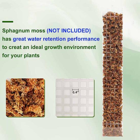 2/4/6Pcs Height Adjustable Water Moss Column Sphagnum Plants Plastic Moss Pole Indoor Plants Reusable Plant Support
