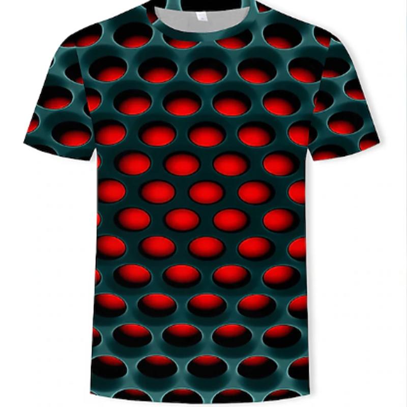 New Summer Men's Fashion T-shirt Personality Abstract Pattern Printed Men's T-shirt Top