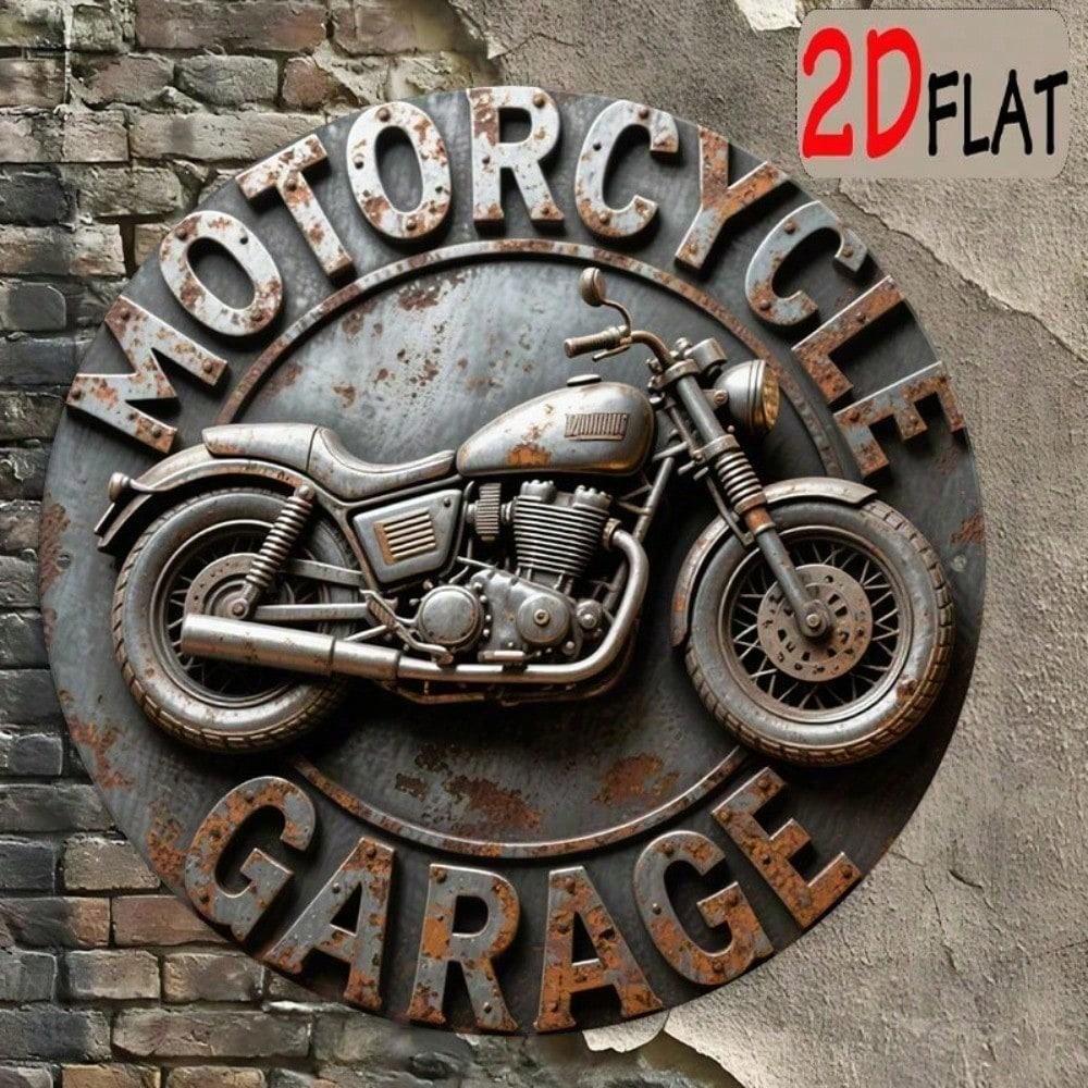 Retro Metalowy Znak Motocyklowy 8 Calowy, Brytyjski Motocykl Wyścigowy Wytrzymała Aluminiowa Tablica Ścienna do Garażu Baru Jaskini Mężczyzny