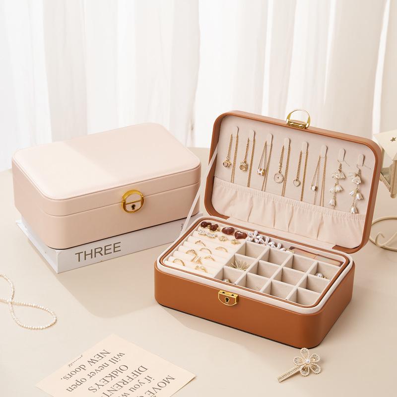 Elegant Multi-layer Lockable Jewelry Storage Box with Anti-oxidation Feature