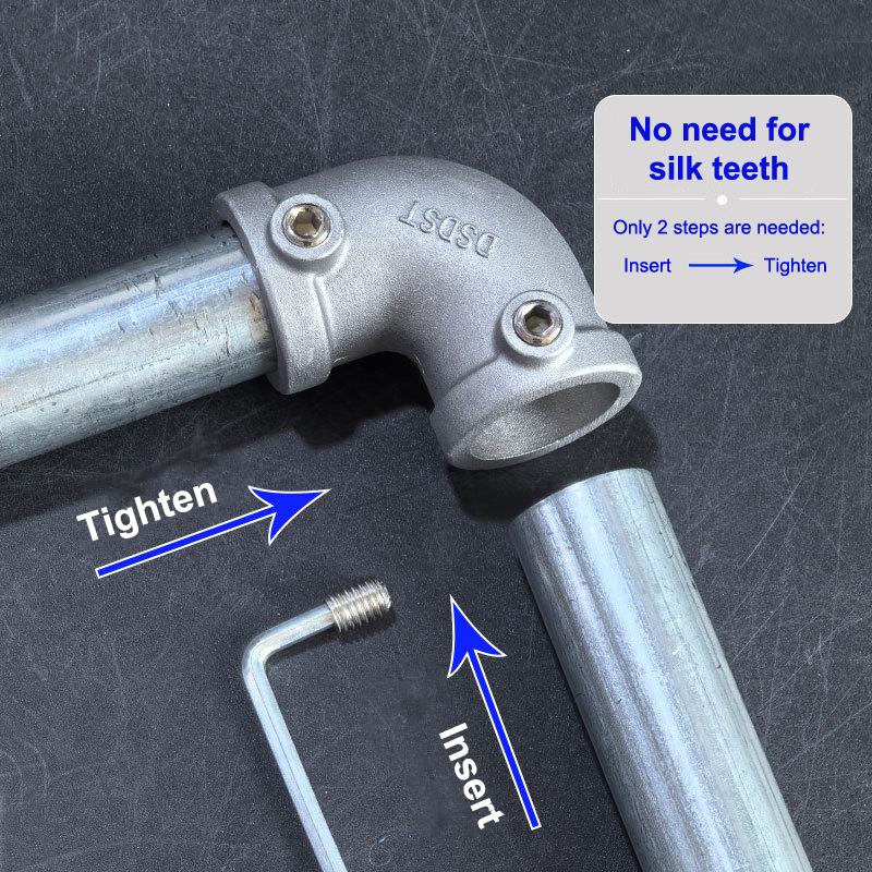 Aluminum Alloy Connector Elbow Tee Base Flat Three-Dimensional Fitting Connection Fastener 20/25Mm Steel Tube Shelf Parts