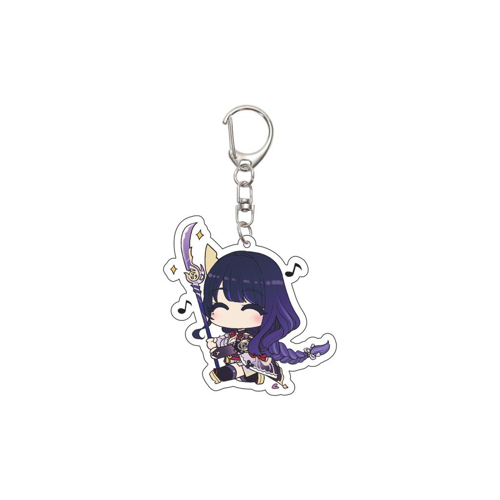 55MM Anime Genshin Impact Keychain Beelzebul Key Chain Acrylic Model Plate Christmas Gifts