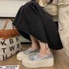 Sequin Fisherman Platform Loafers Women's 2025 Spring New Lazy One-pedal Breathable Fashion Casual Single Shoes Women
