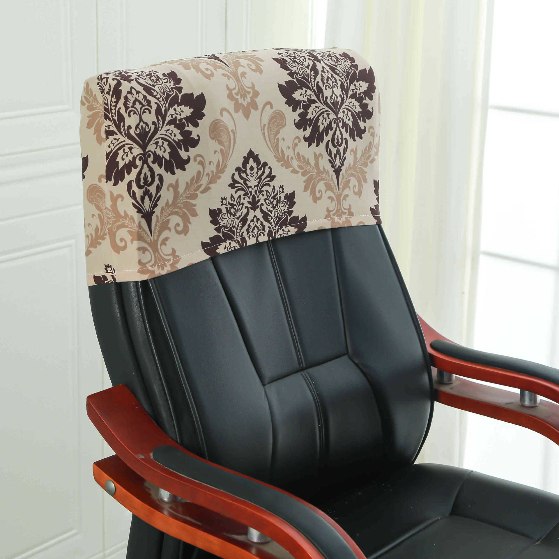 

Elastic Boss Chair Headpillow Case Office Use Chair Cover Swivel Chair Headpillow Case Computer Chair Headpillow Seat Dust Resist Head Cover 42 cm