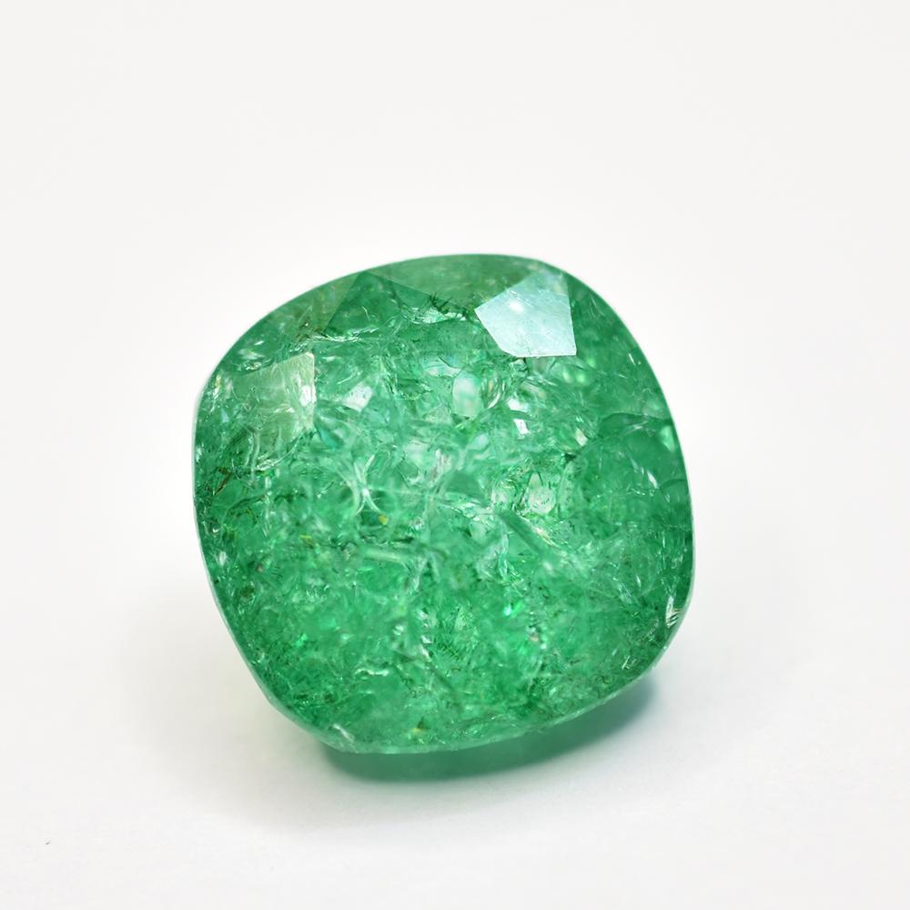 Natural CERTIFIED Green Emerald SQUARE Cushion Cut 17.65 Ct Loose Gemstone
