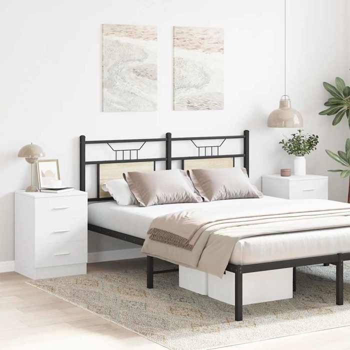 VidaXL Tables de chevet 2 pcs Blanc 38x35x56 cm Bois d'ingénierie 800451