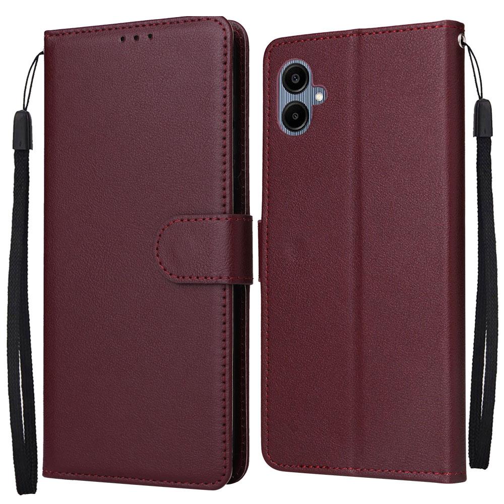 For Samsung Galaxy A25 5G (Global) (161.0mm) Case Wallet Stand Litchi Texture Genuine Cow Leather