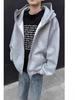Autumn Men's Space Cotton Hooded Heavyweight Hoodie: Versatile Solid Color Jacket for Couples - Suitable for Spring and Autumn.